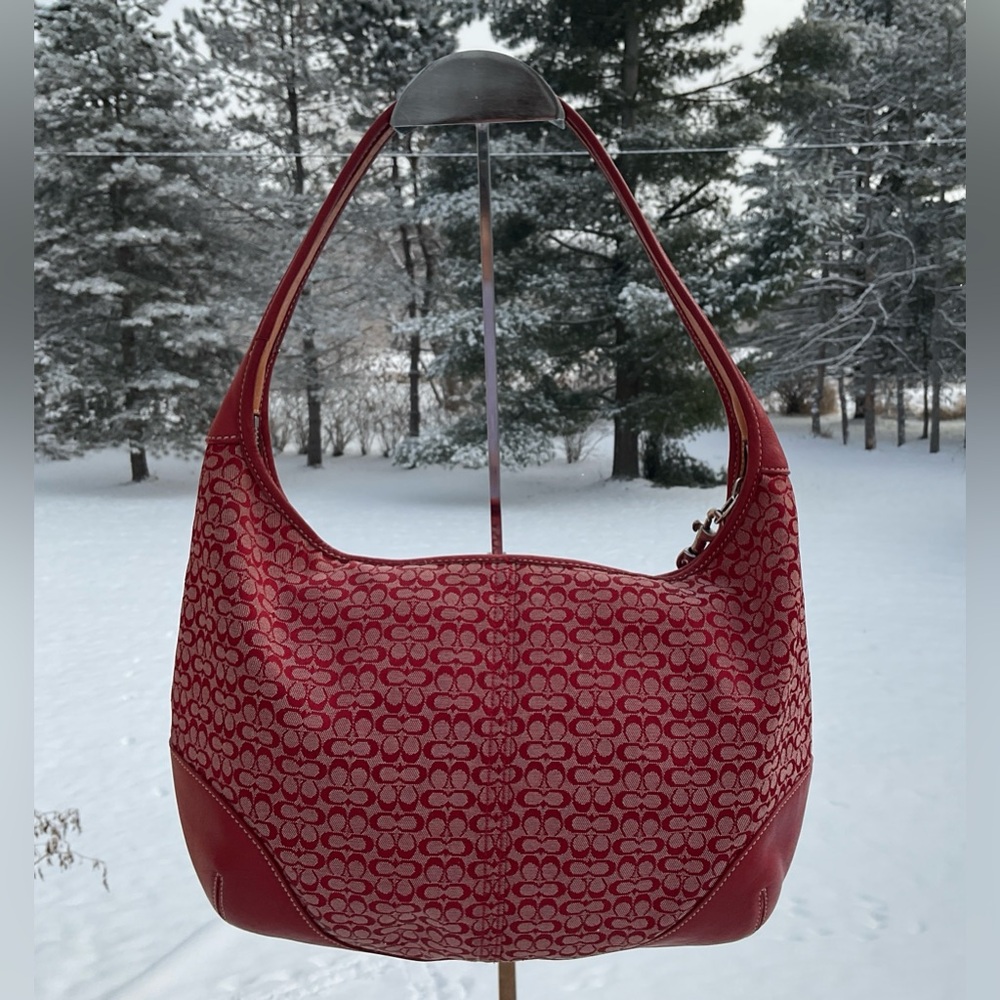 COACH Vintage 6617 Ergo Hobo – Y2K Red Signature – EUC! ✨ - Picture 12 of 12
